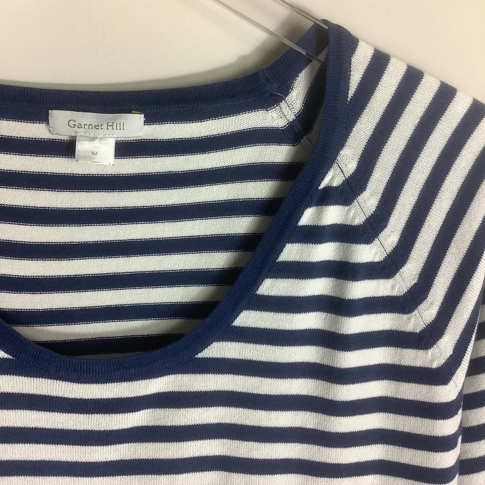 Garnet‎ Hill Marine Striped Shirt Knit Dress M
